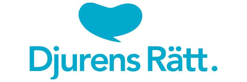 Djurens Rätts logotyp i blått med ett hjärta som talbubbla.