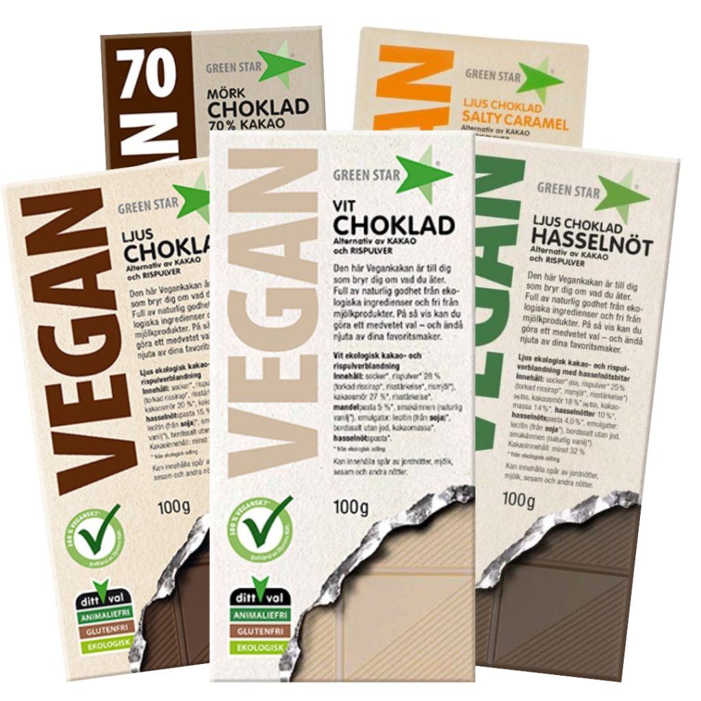 Green Star Vegan choklad 5 sorter