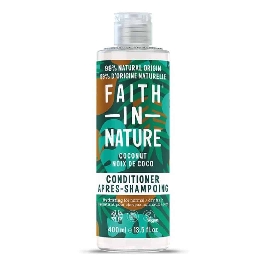 En 400 ml flaska av Faith In Nature Coconut Conditioner.