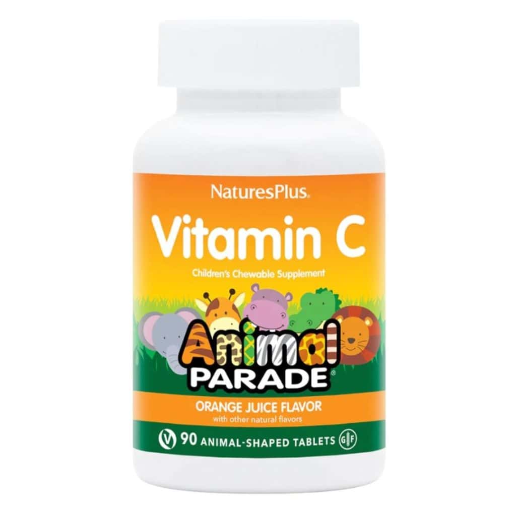 Burk med Animal Parade C-vitamin tuggtabletter.