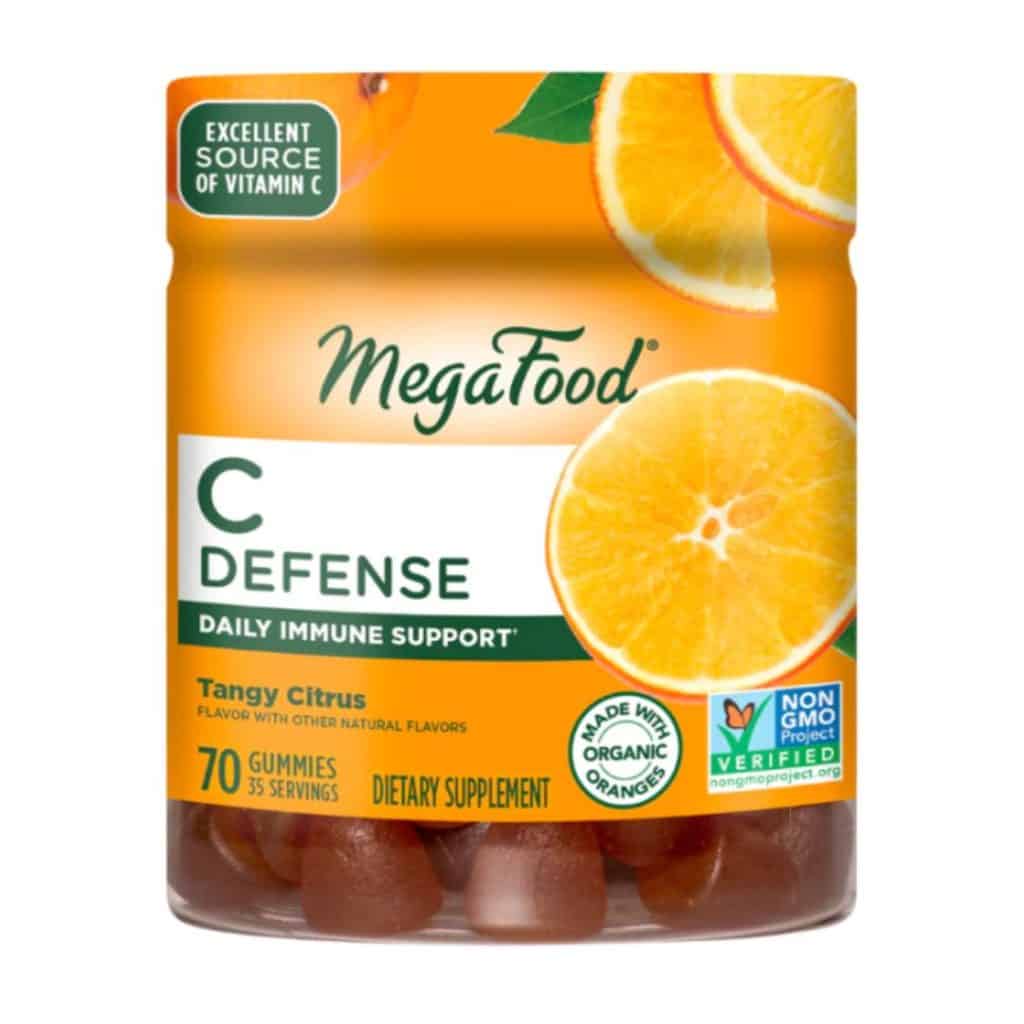 Förpackning med MegaFood Gummy C Defense.