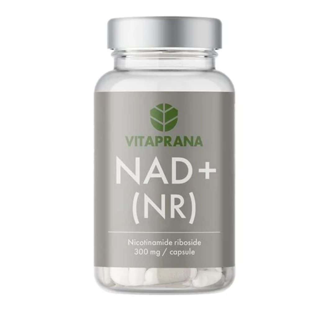 Glasburk med Vitaprana NAD+ (NR), 300 mg nikotinamid ribosid.