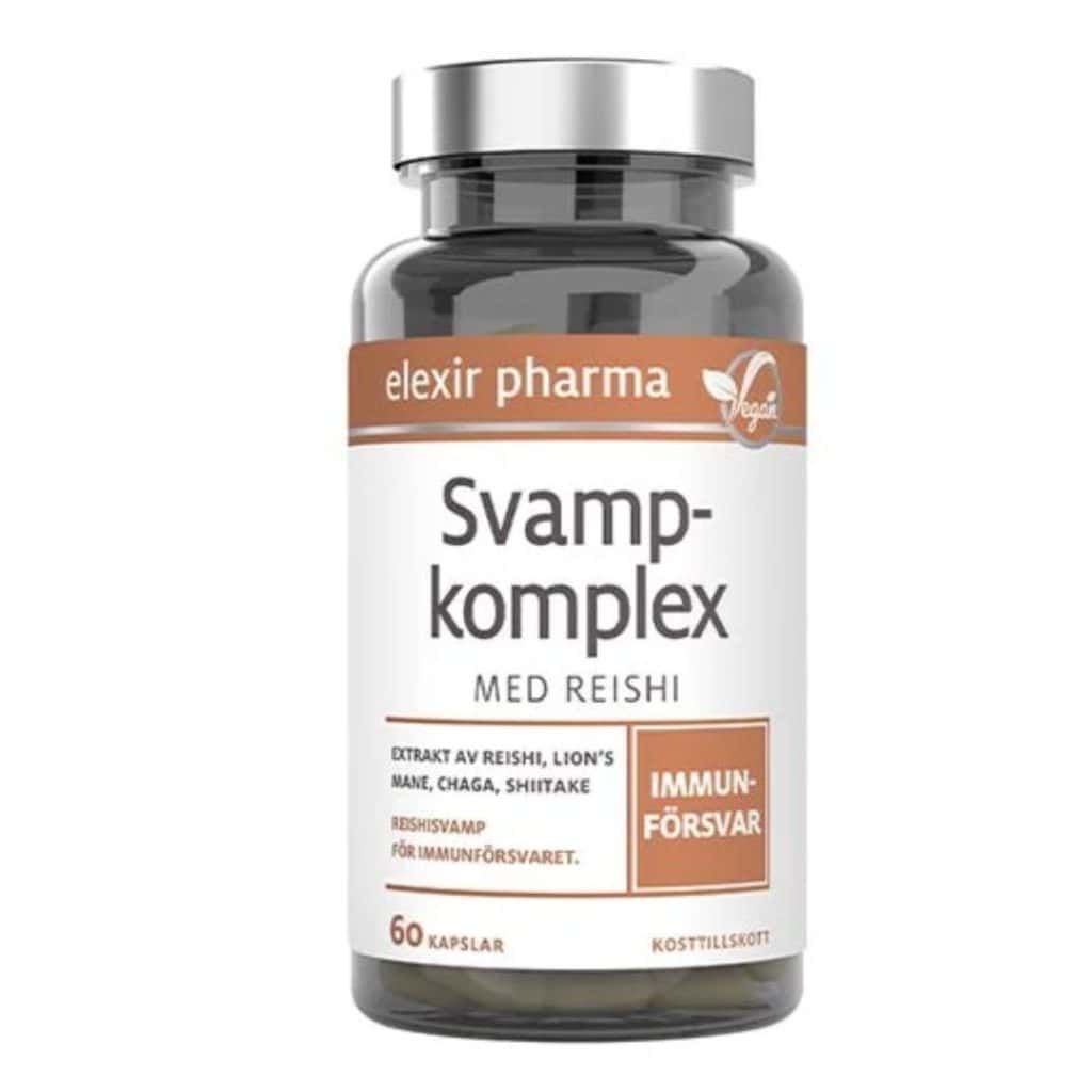Kosttillskott med Reishi, Lion’s Mane, Chaga och Shiitake från Elexir Pharma