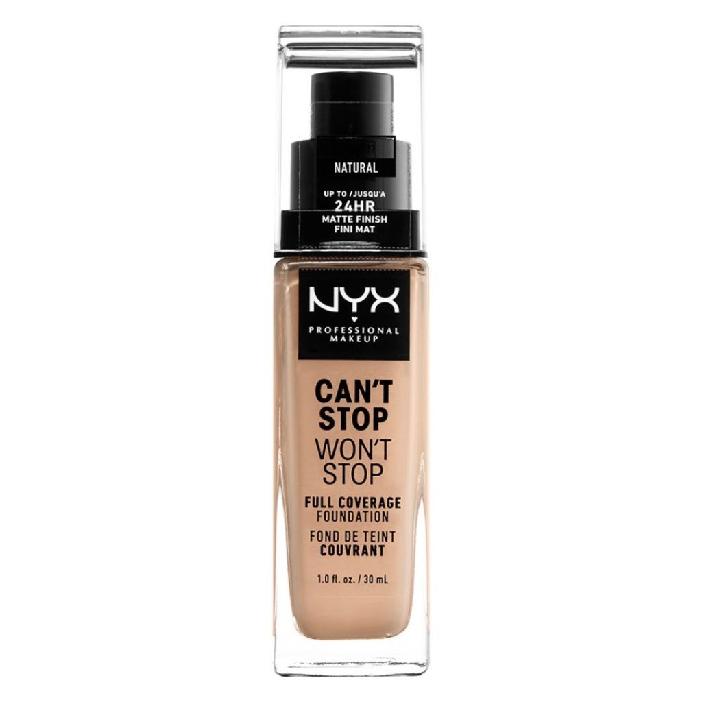 NYX foundationflaska med svart pump och matt finish